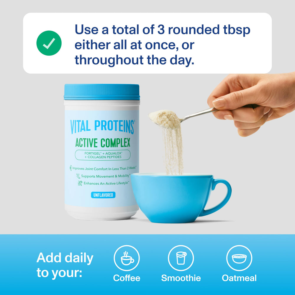 Vital Proteins Active Complex label close-up, gluten-free formula