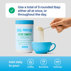 Vital Proteins Active Complex label close-up, gluten-free formula