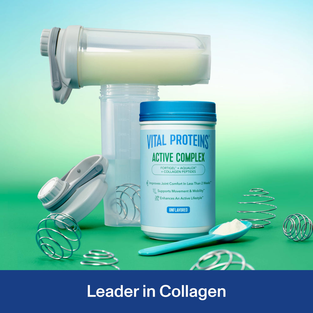Vital Proteins Active Complex scoop dispensing for daily collagen intake