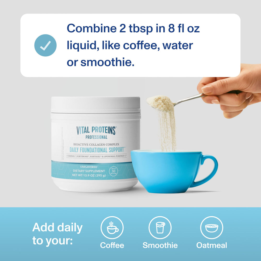 Vital Proteins Bioactive collagen close-up showing skin texture and nail health cues.