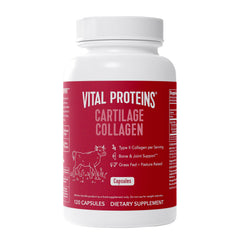 Vital Proteins Cartilage Collagen Pills bottle closeup highlighting joint support.