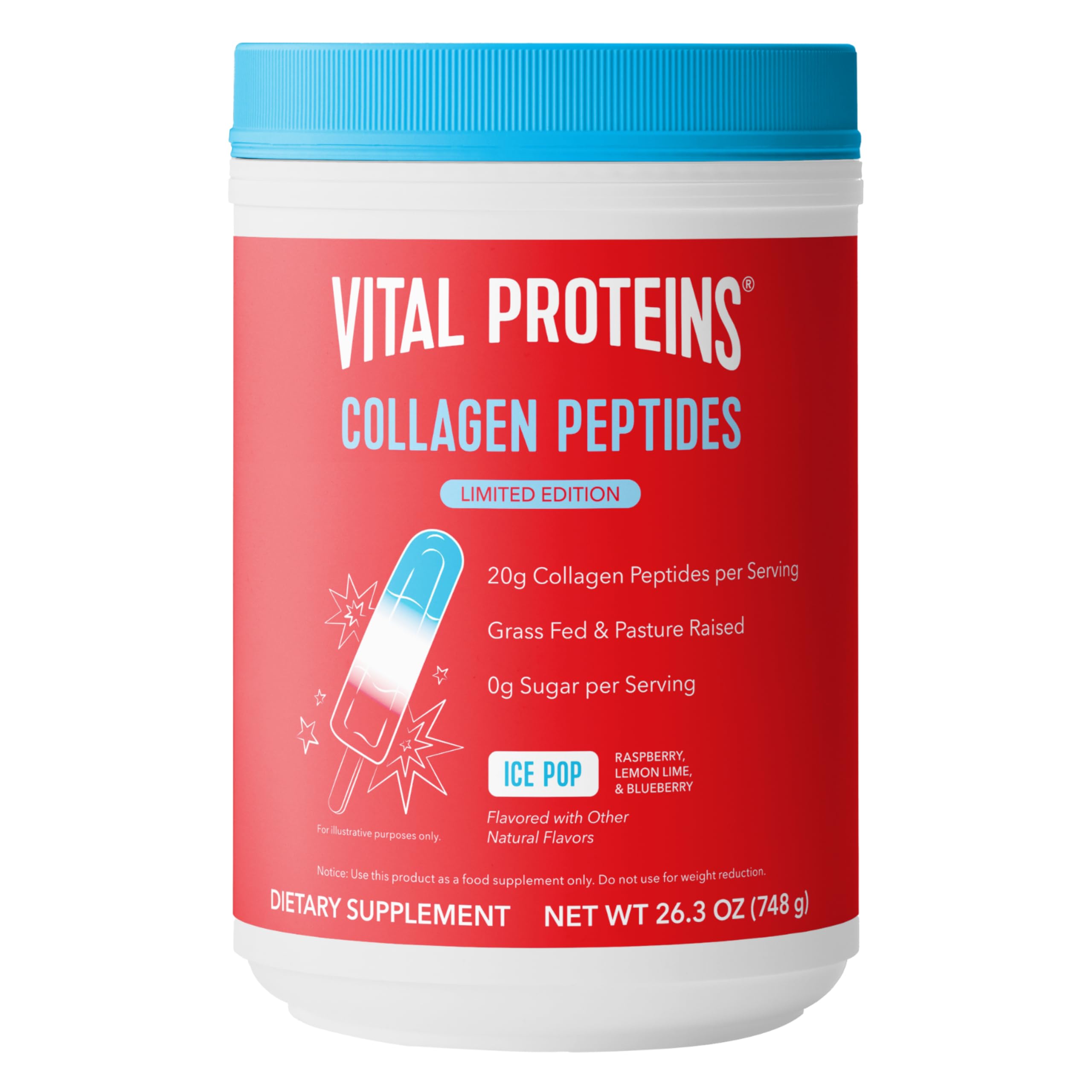 Vital Proteins Ice Pop collagen bottle for easy daily intake in a refreshing flavor.