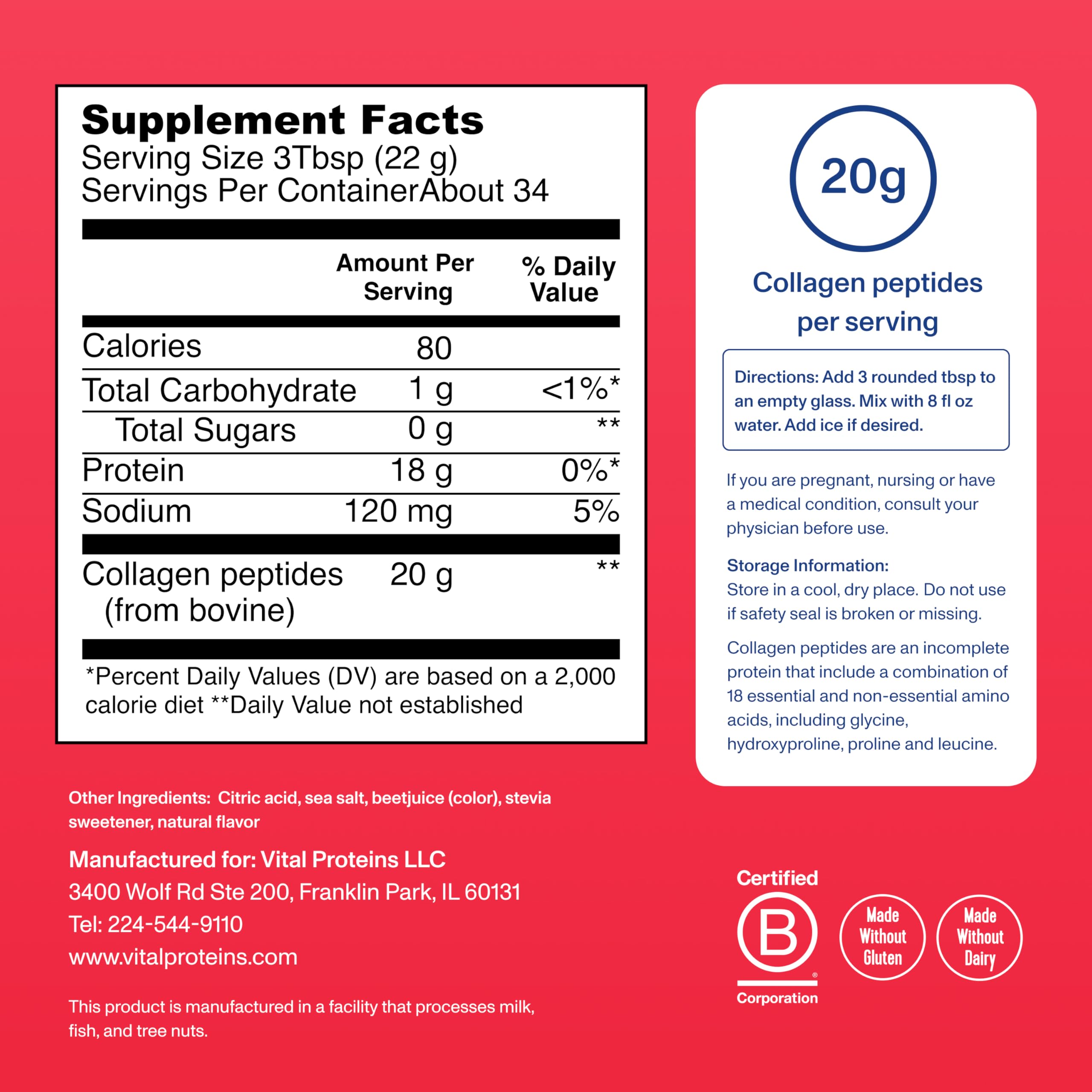Vital Proteins Ice Pop collagen pour showing quick dissolving formula in cold beverages.