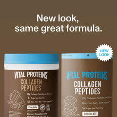 Vital Proteins Collagen Peptides Chocolate being poured into water for a quick drink.