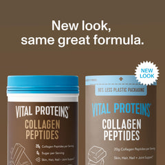 Vital Proteins Collagen Peptides Chocolate tub on shelf showing grass-fed ingredients