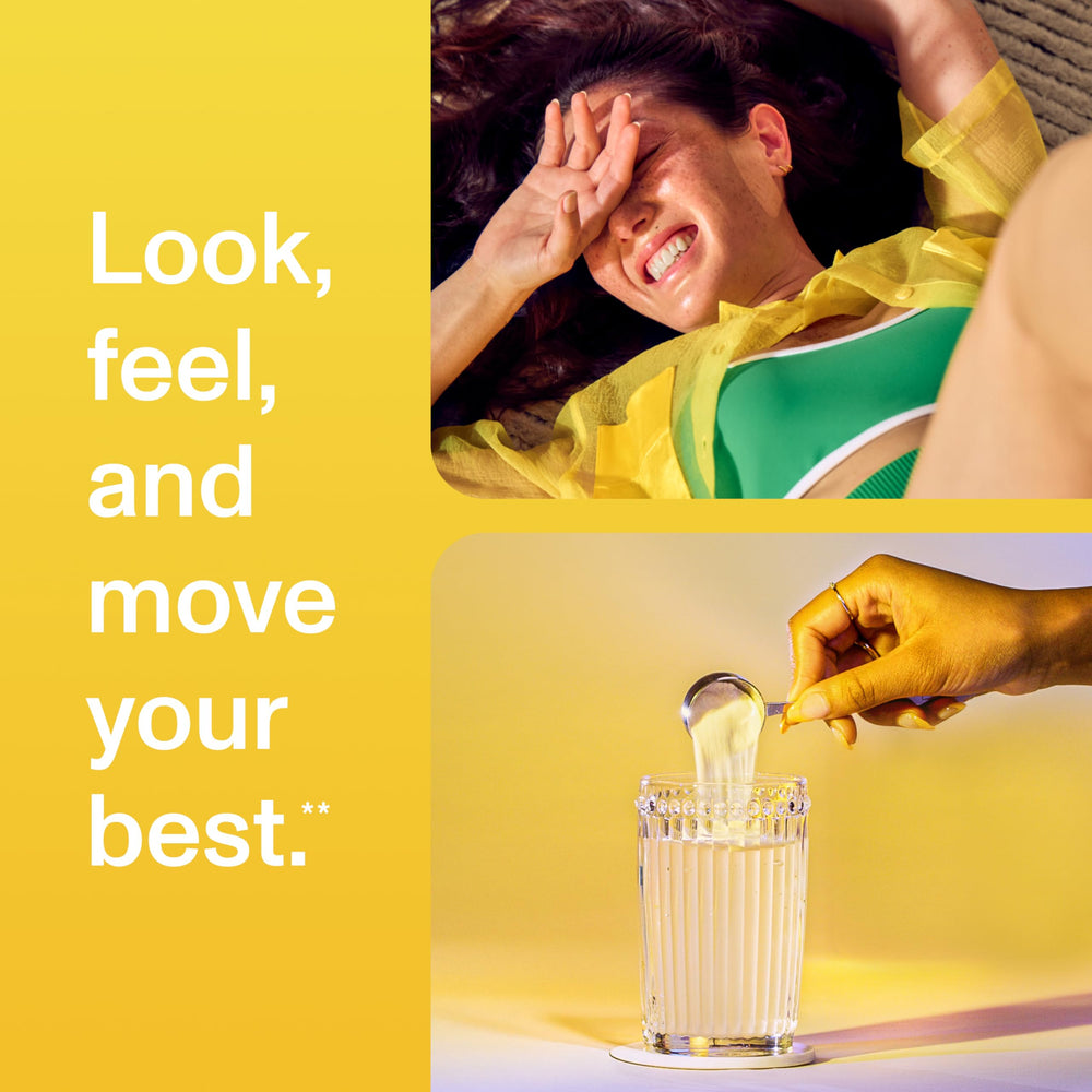 Lemon collagen powder dissolving in hot tea for a soothing sip.