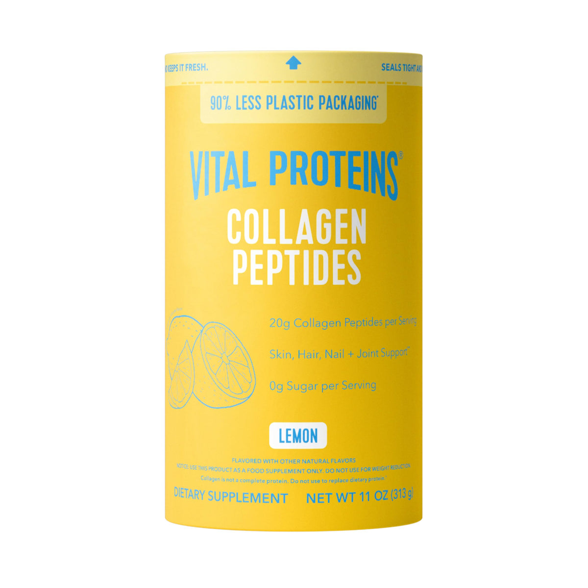 Vital Proteins collagen peptides lemon tub for daily beauty and joint support.