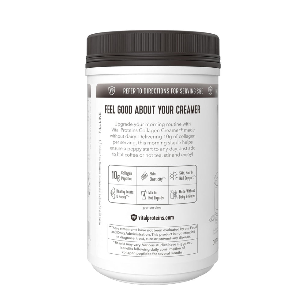 Dairy-free and gluten-free Vital Proteins creamer label signaling dietary compatibility