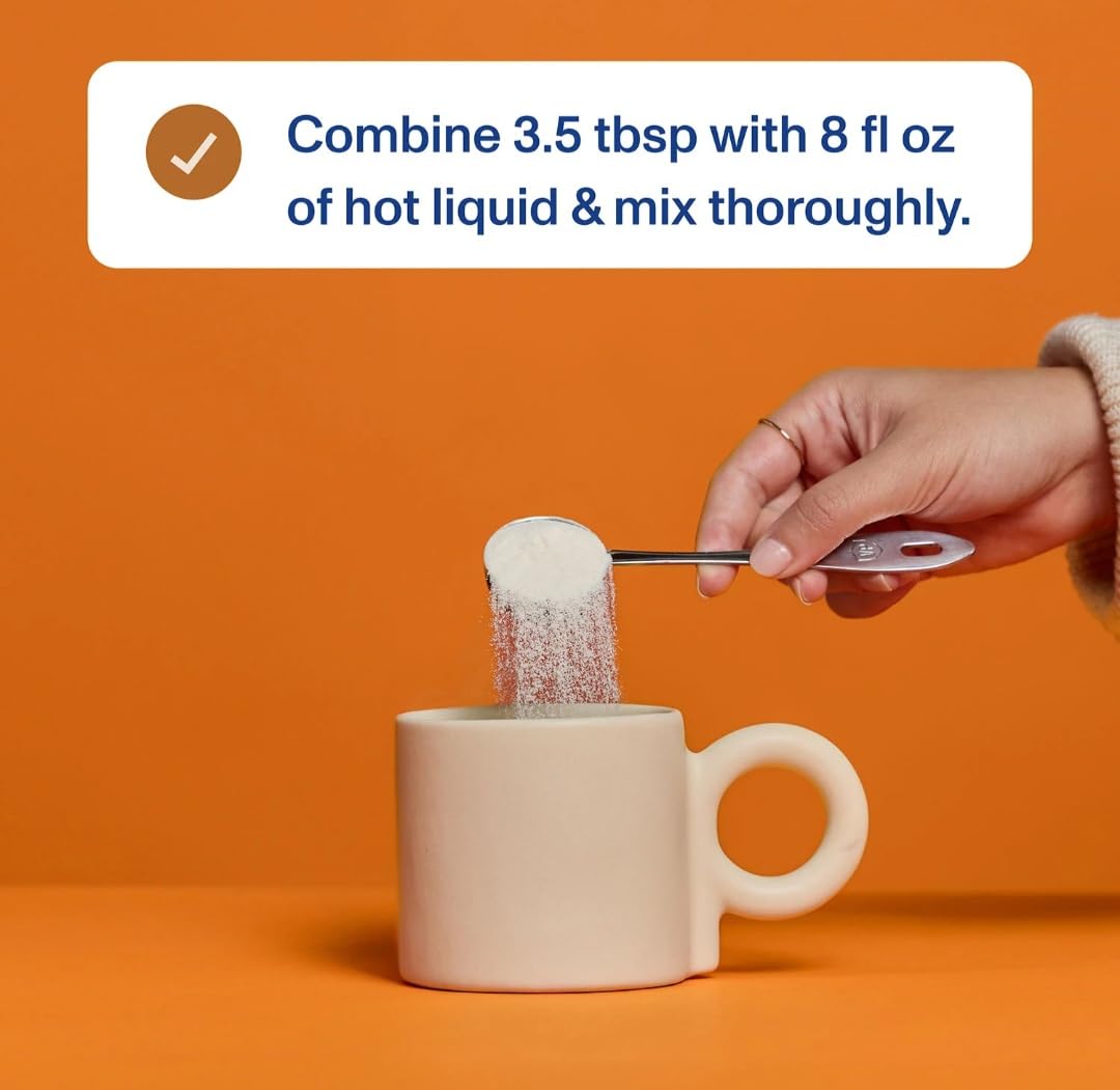 Vital Proteins collagen peptides salted caramel dissolved in a drink during a morning routine