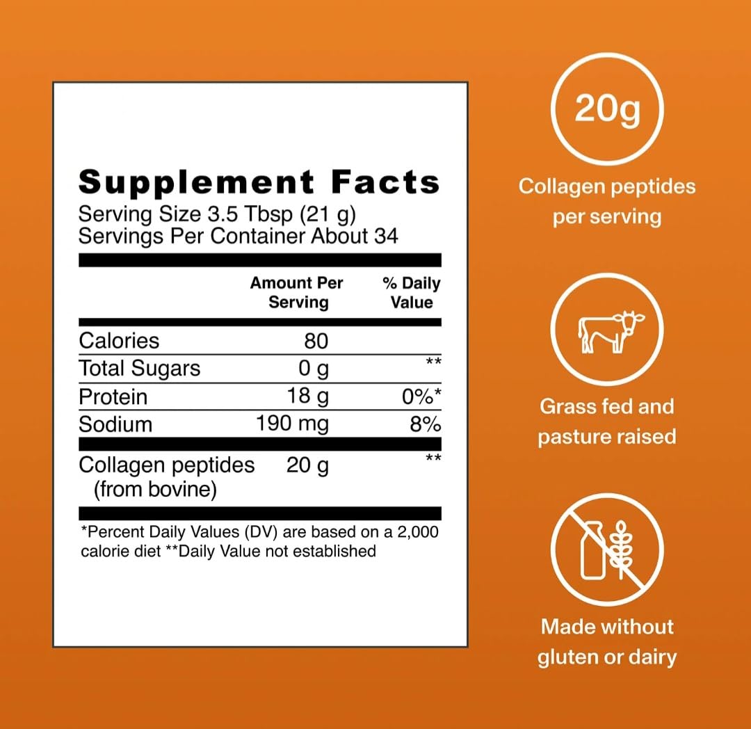 Vital Proteins collagen peptides salted caramel being poured into a glass for daily use