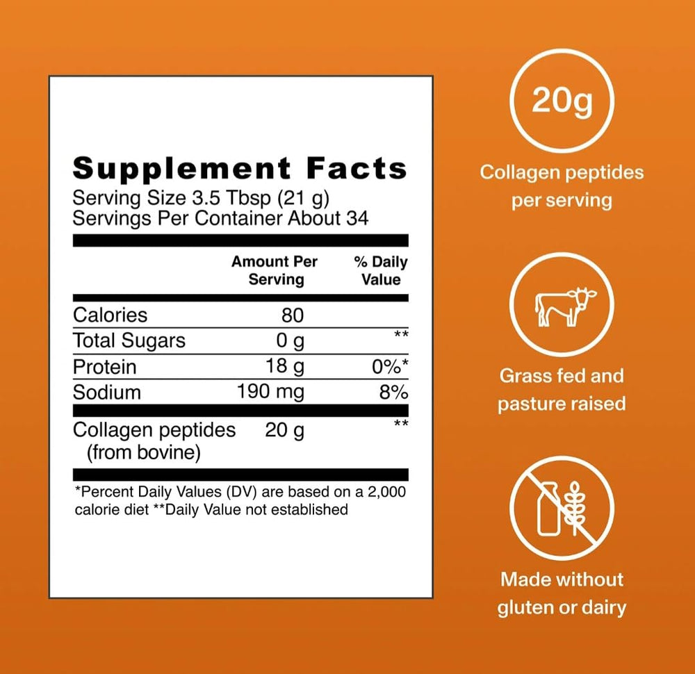 Vital Proteins collagen peptides salted caramel being poured into a glass for daily use