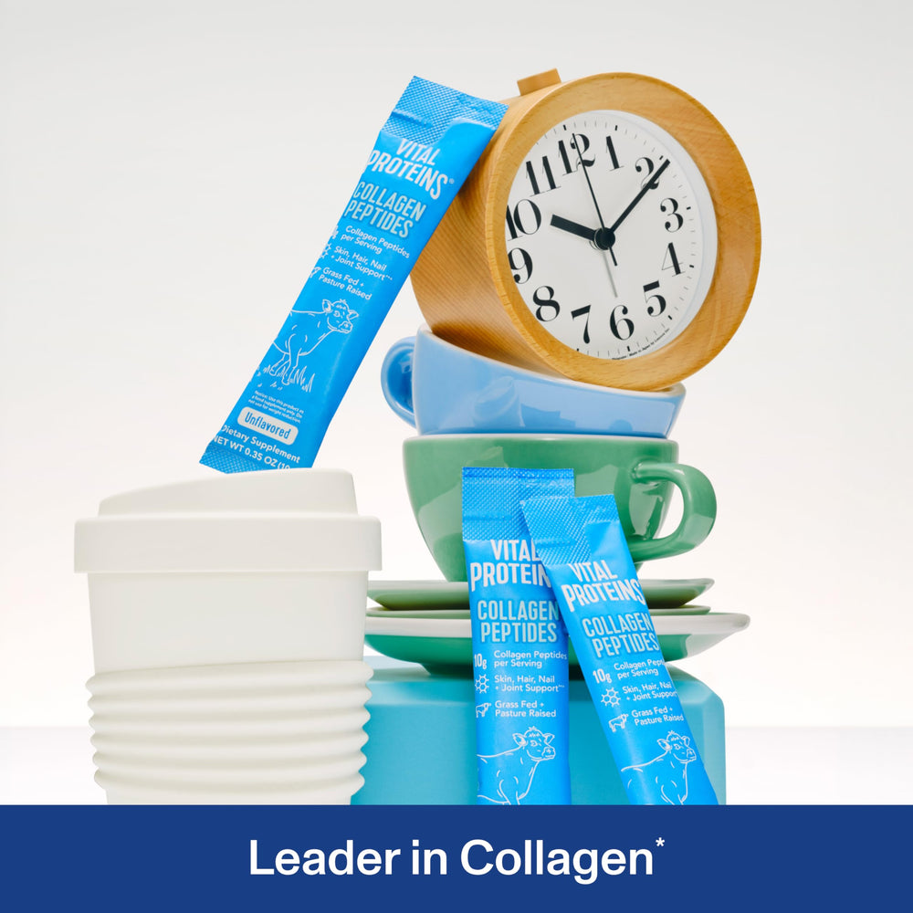 Vital Proteins collagen travel pack opened for on-the-go supplementation