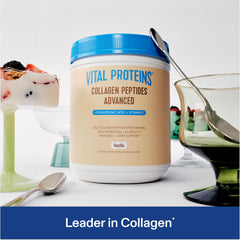 Vital Proteins collagen peptides vanilla scoop-dispense highlights easy measurement for smoothies