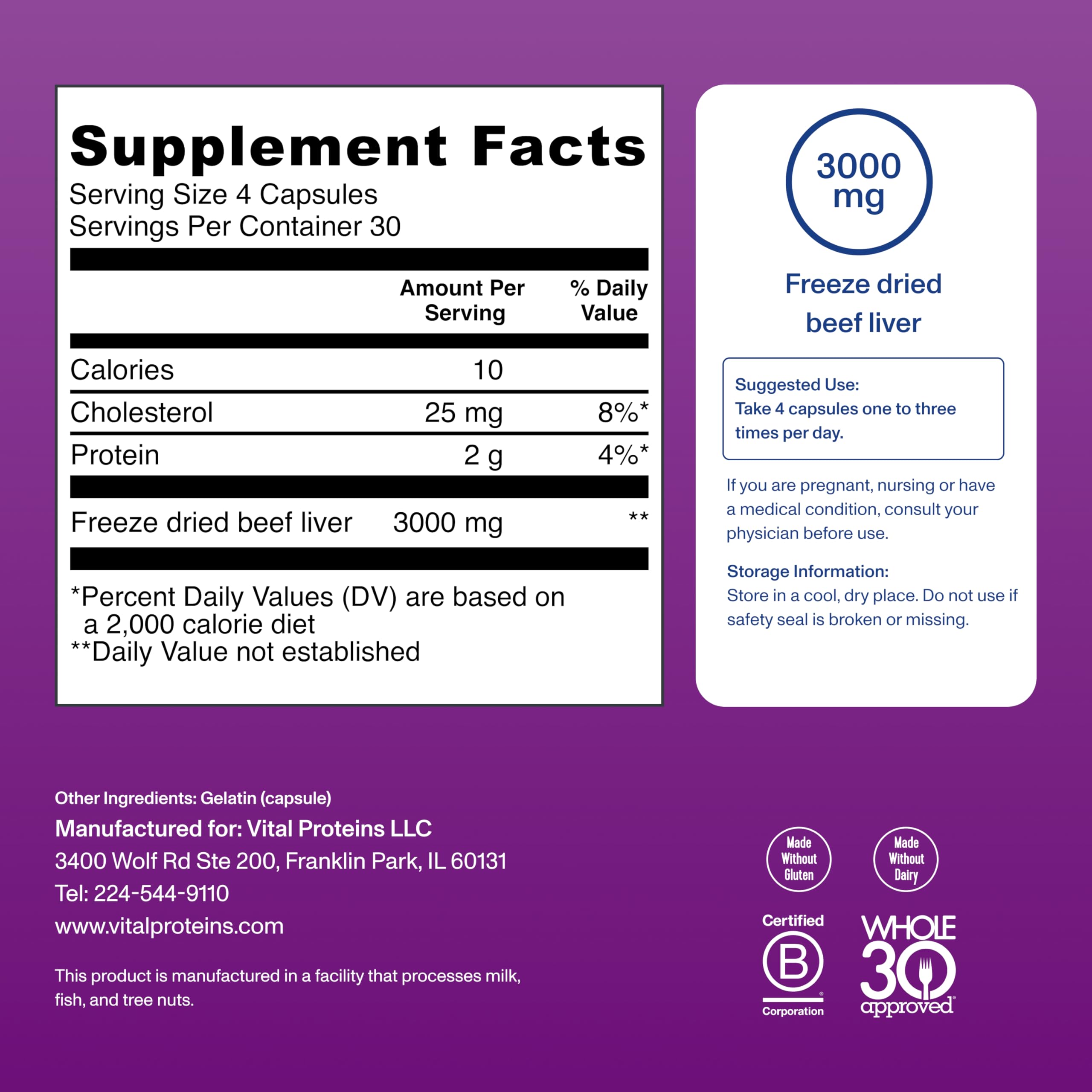 Vital Proteins liver supplement on kitchen shelf for easy daily intake and routine