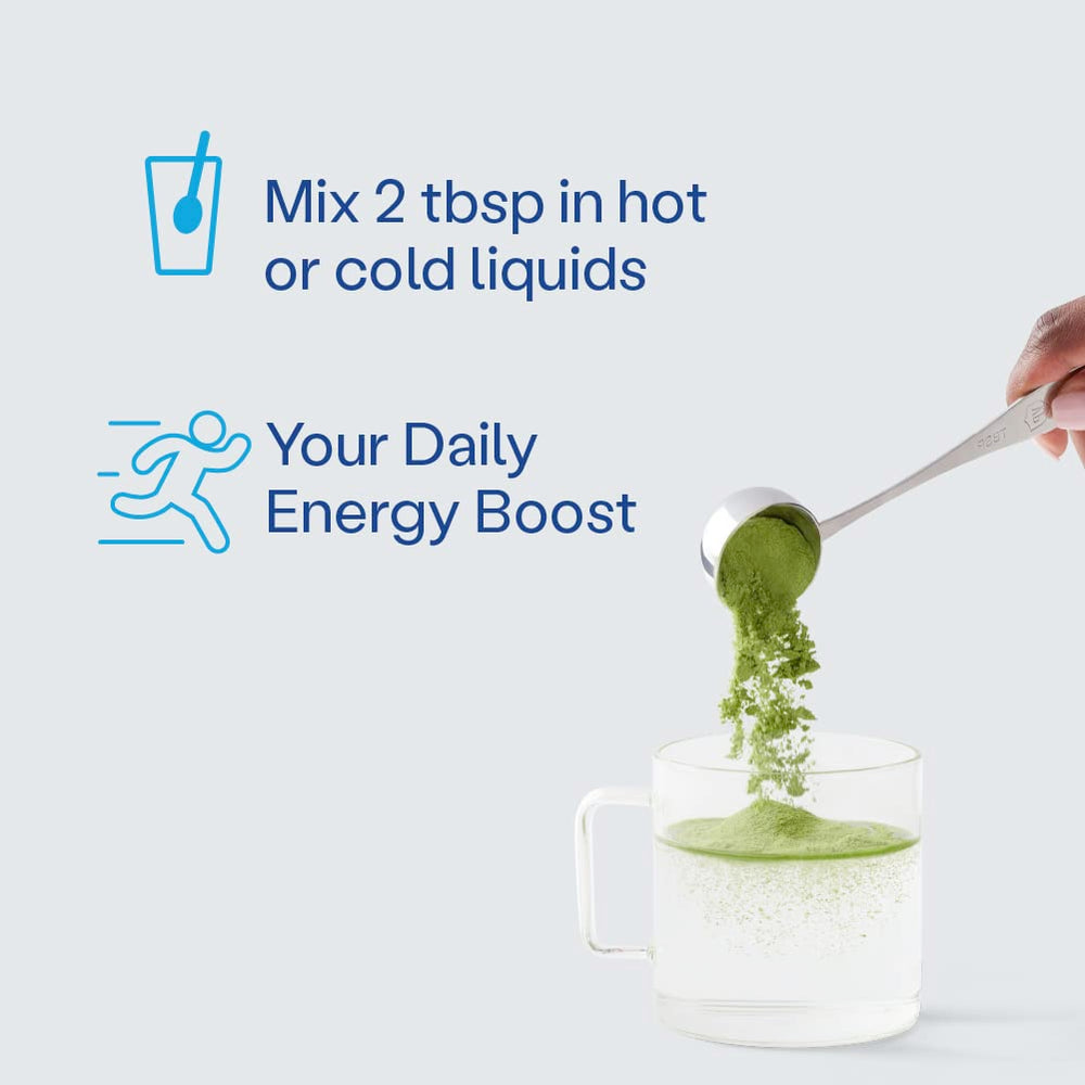 Vital Proteins Matcha Collagen dissolving in hot or cold liquid