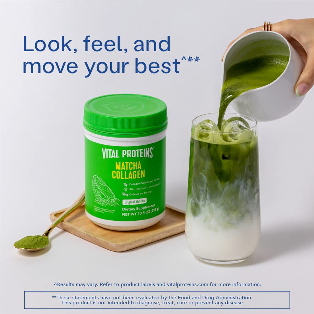 Vital Proteins Matcha Collagen packaging highlighting clean label appeal