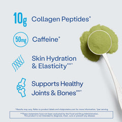 Vital Proteins Matcha Collagen powder ready to mix into a drink