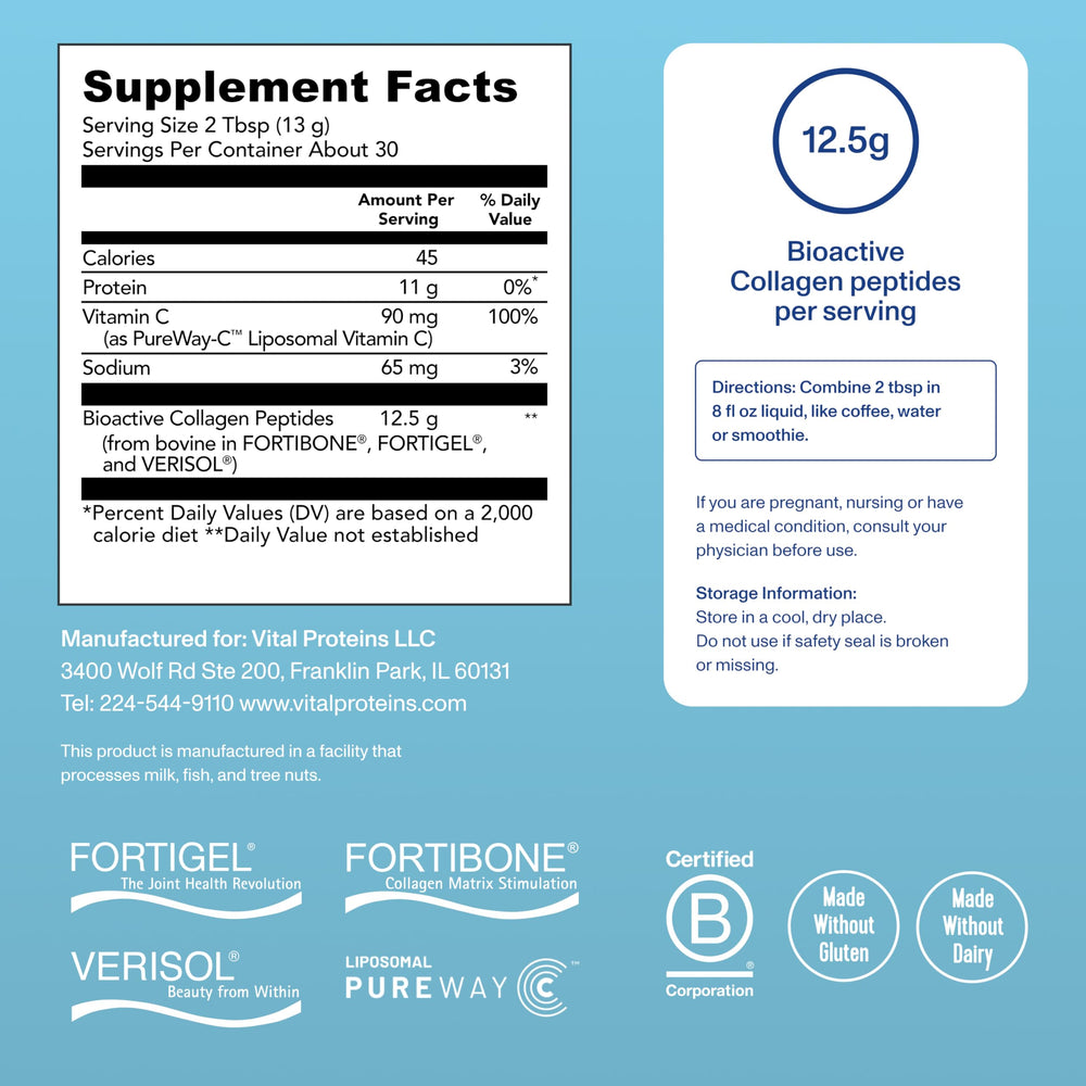 Vital Proteins Professional Daily Foundational bottle prepared in smoothie for versatile use.