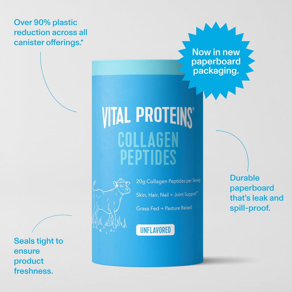 Vital Proteins collagen peptides bottle poured into a glass for daily use