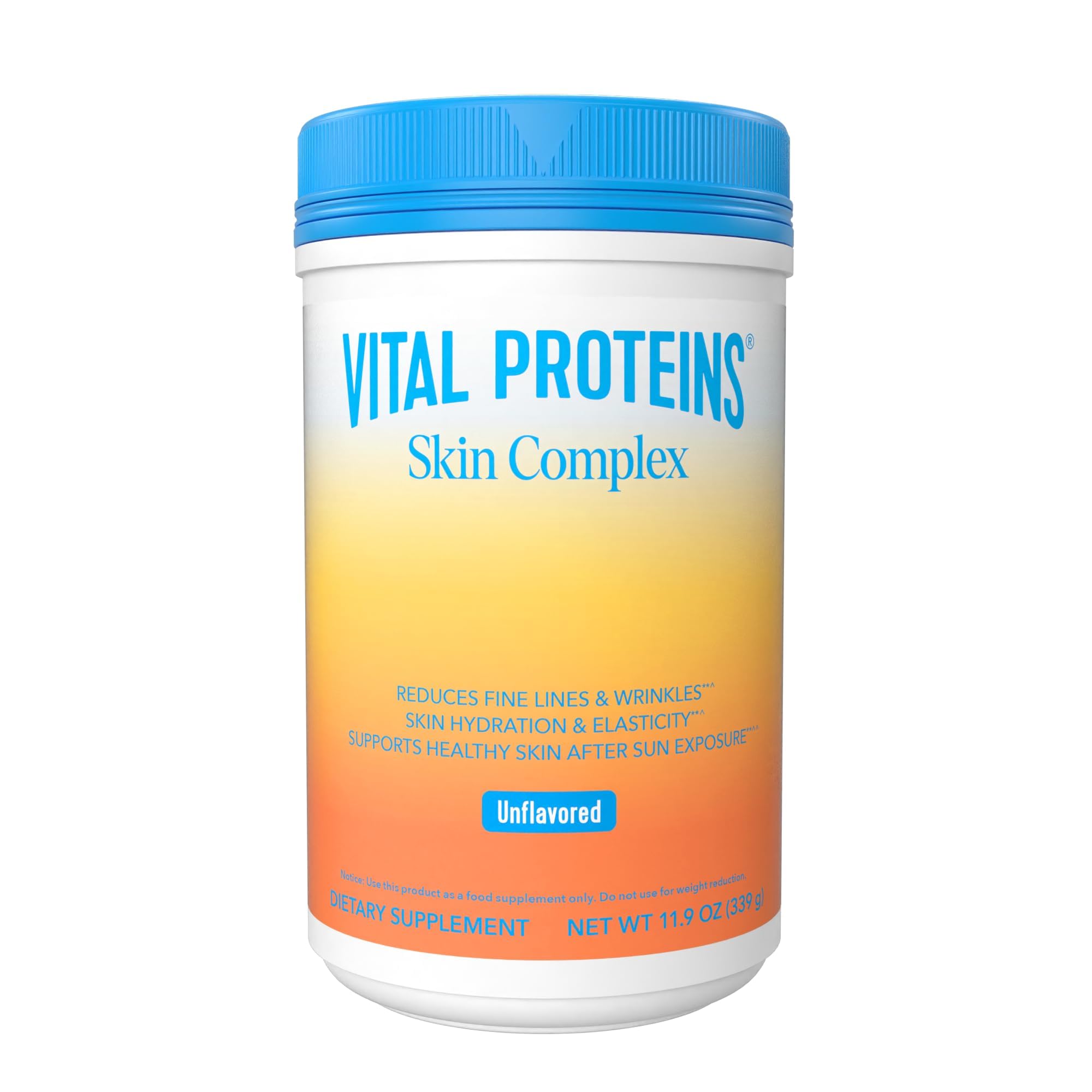 Vital Proteins Skin Complex bottle pour illustrating easy daily collagen support for healthy skin.