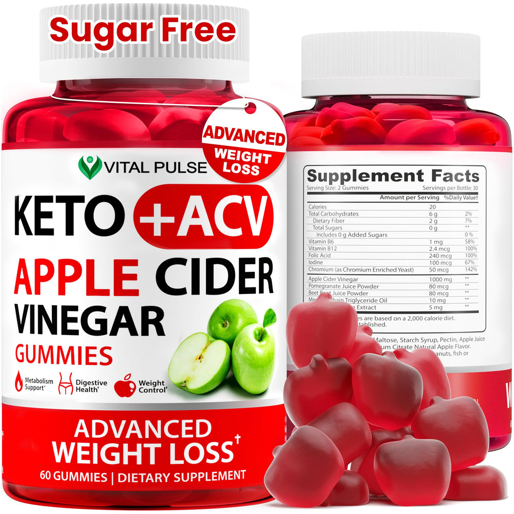 Vital Pulse Keto ACV Gummies bottle pour for convenient daily use and on-the-go support