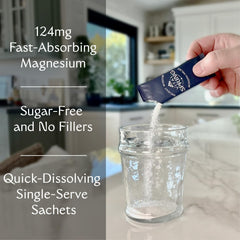 Vital Spring sachets dissolving in water showing quick, smooth mix