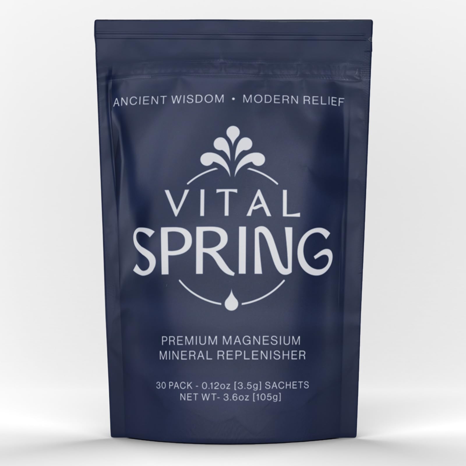 Vital Spring sugar-free mineral sachets packaging for convenient daily hydration