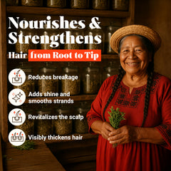 Vital Strands Batana Oil application scene shows easy pre-shampoo use for smoother detangling.