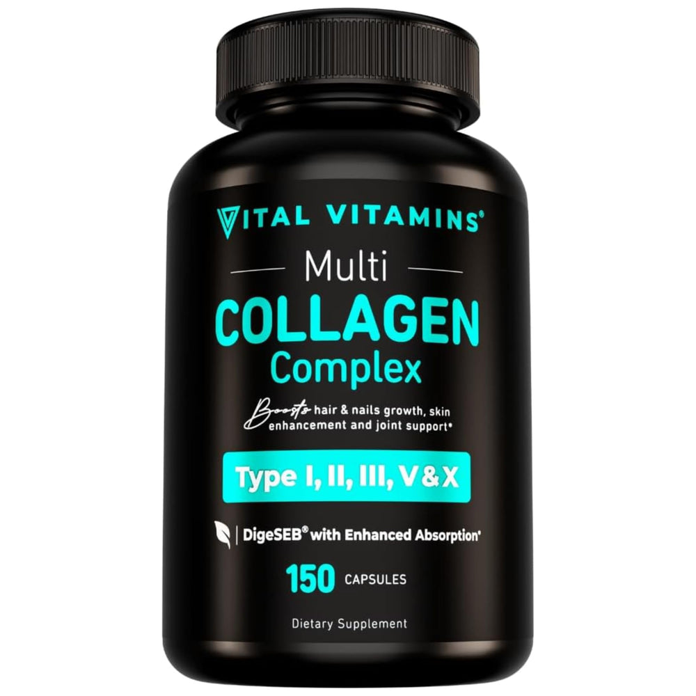 Vital Vitamins Multi Collagen bottle front for easy daily skin and joint support.