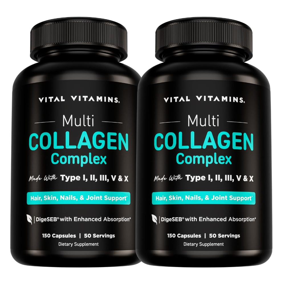 Vital Vitamins multi collagen pills bottle front enhances daily wellness