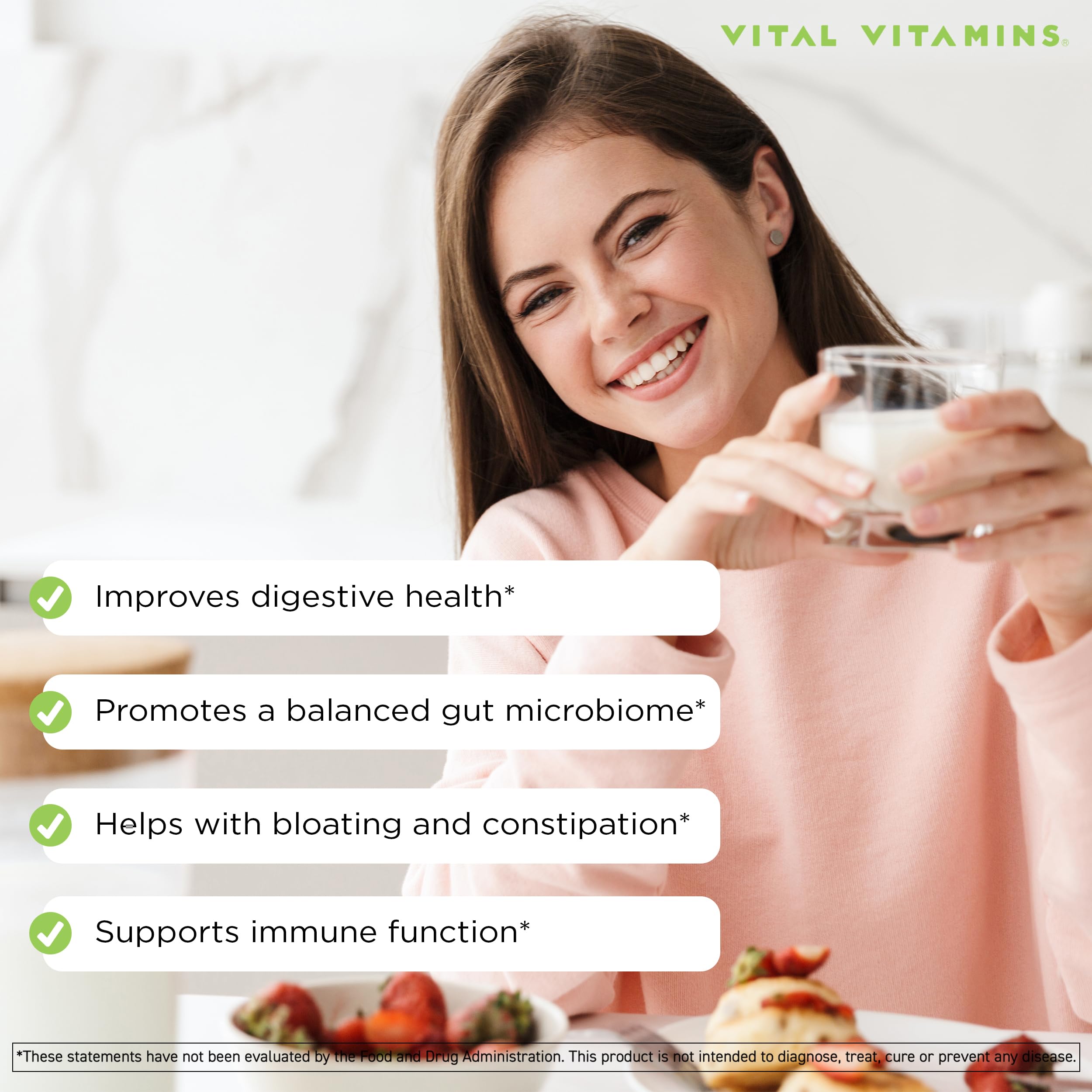 Vital Vitamins Probiotic Complex packaging front suitable for shelf-stable, on-the-go use