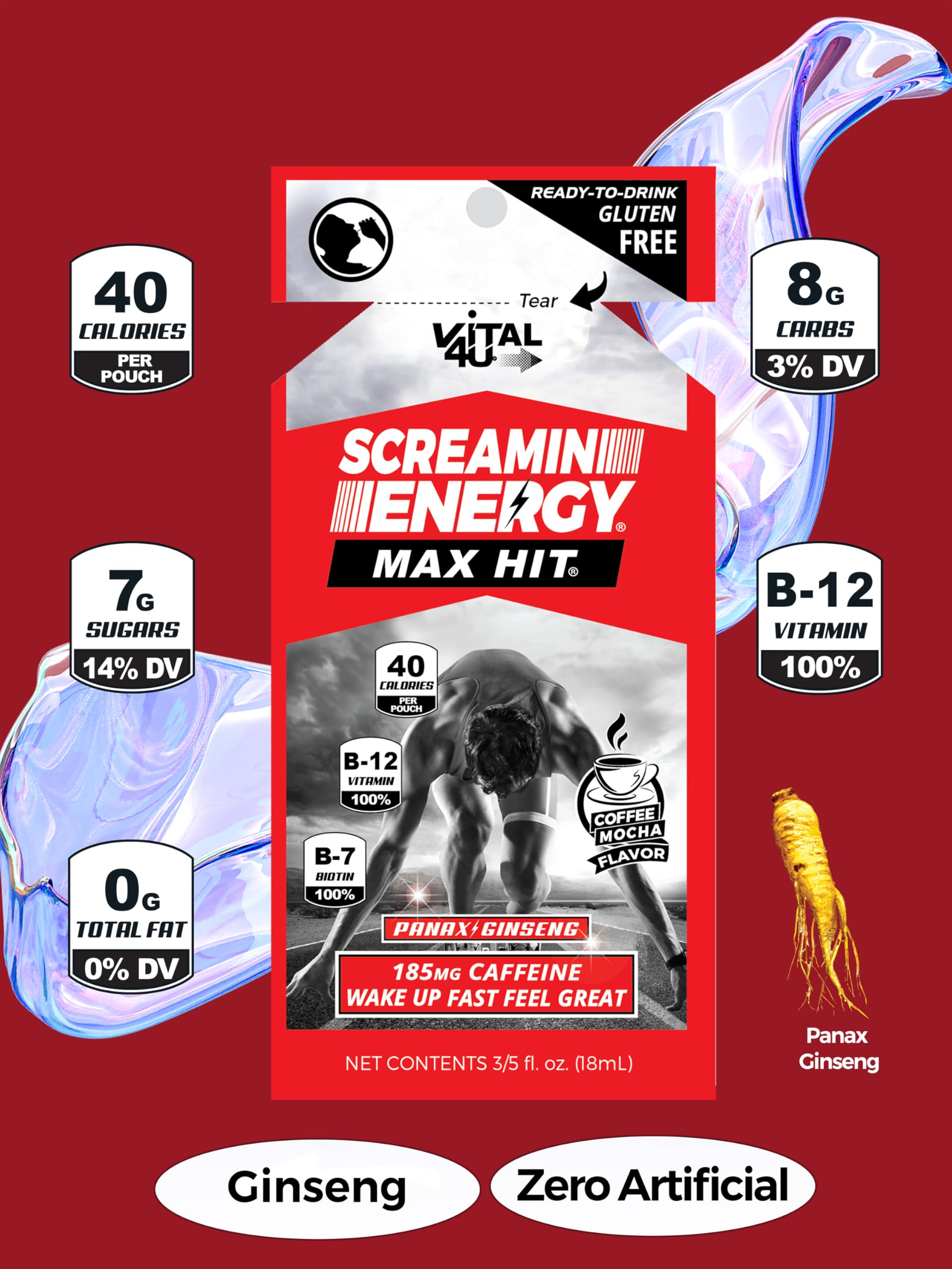 Active runner using Screamin Energy Max Hit for focus.
