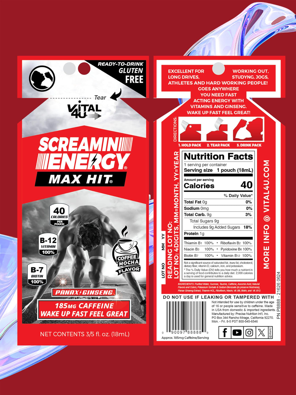 Pack of 24 ready-to-drink energy shots.