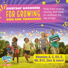Vital+Boon Dippin' Dots gummies display chewy texture and color variety.