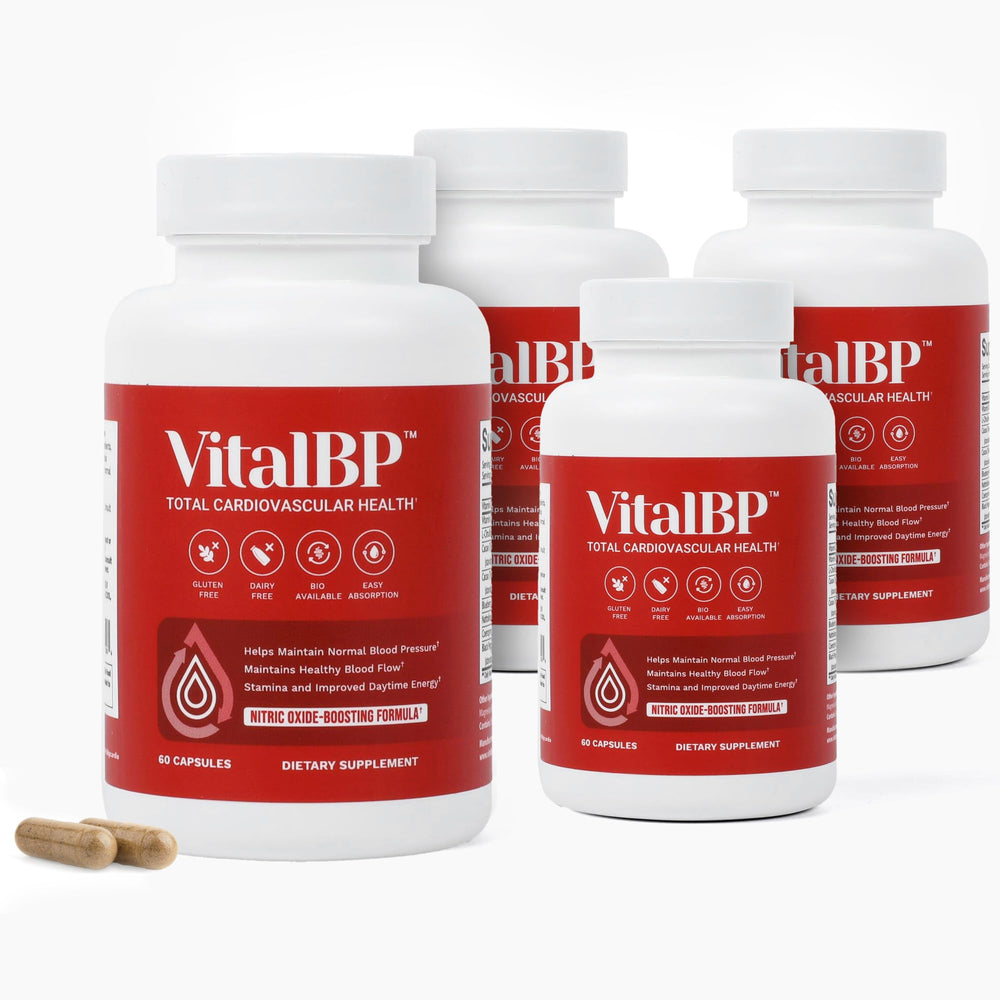 VitalBP bottle pour shows simple daily use for better circulation.