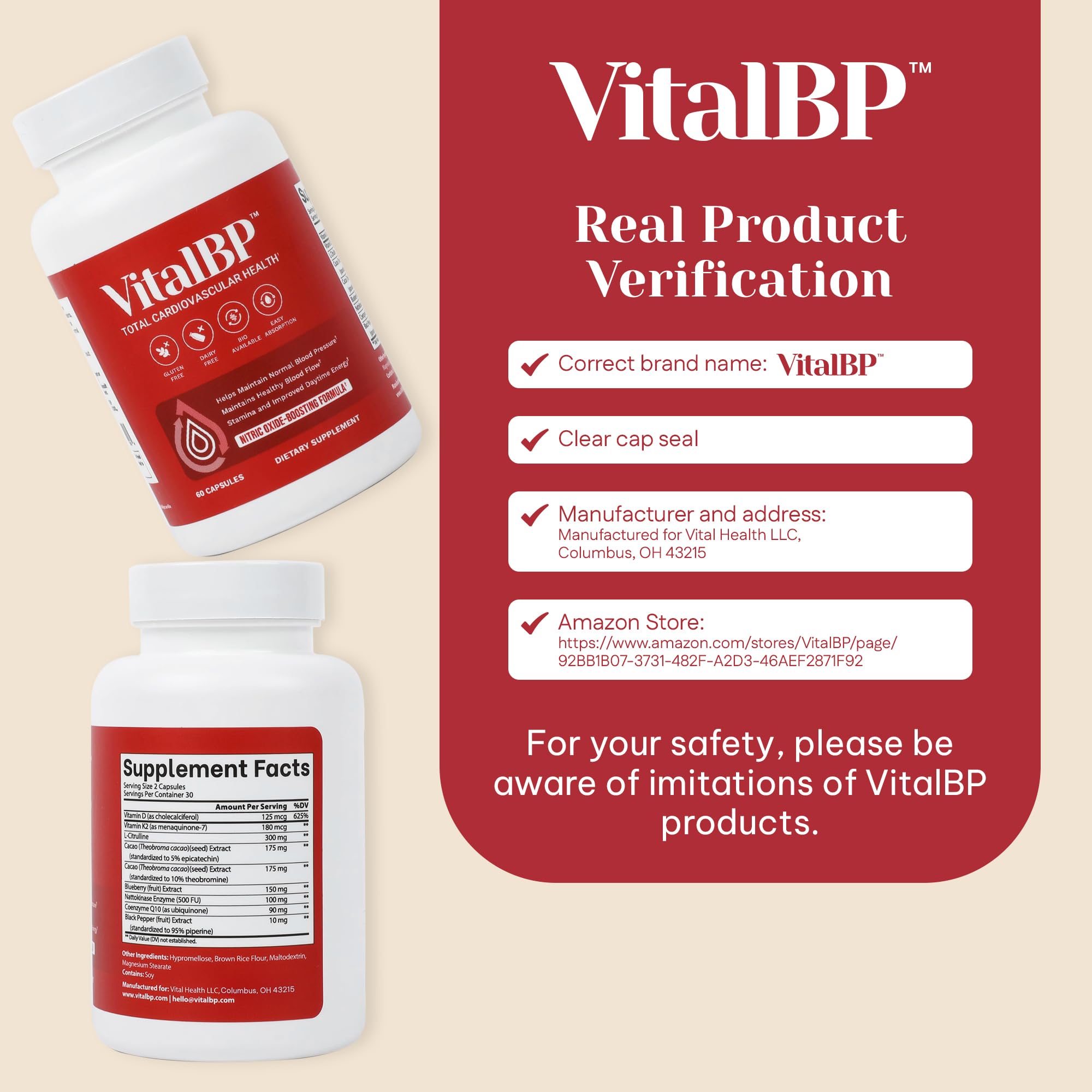 VitalBP capsules close-up highlighting easy daily intake.