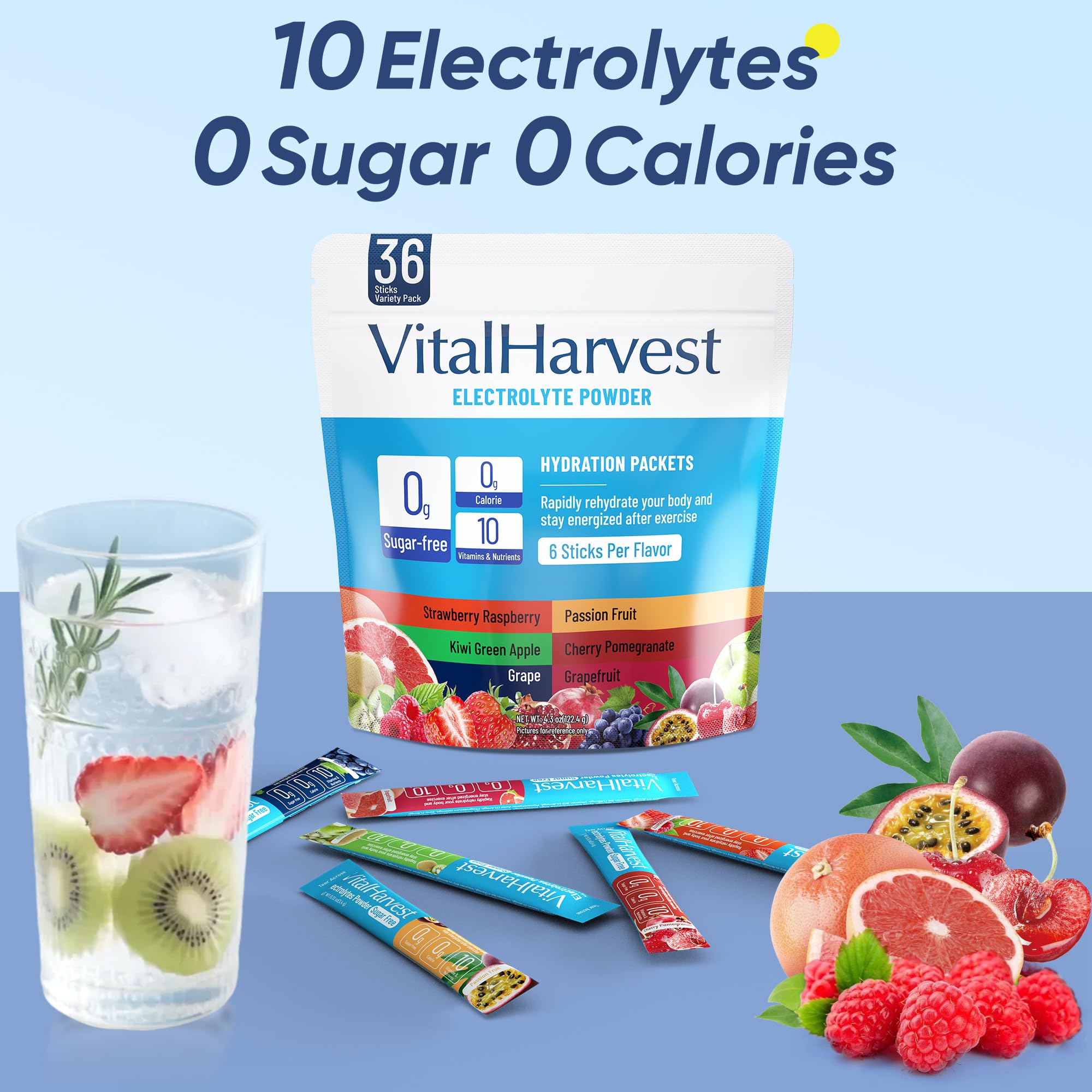 VitalHarvest grape electrolyte packet supports quick hydration during workouts