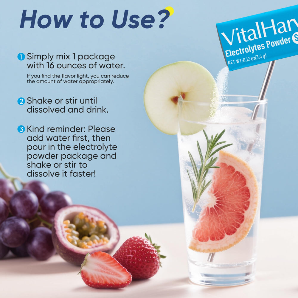 VitalHarvest grapefruit flavor packet provides sugar-free hydration for keto days