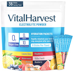VitalHarvest Lemon Lime 36 Sticks packet for quick hydration and flavor variety