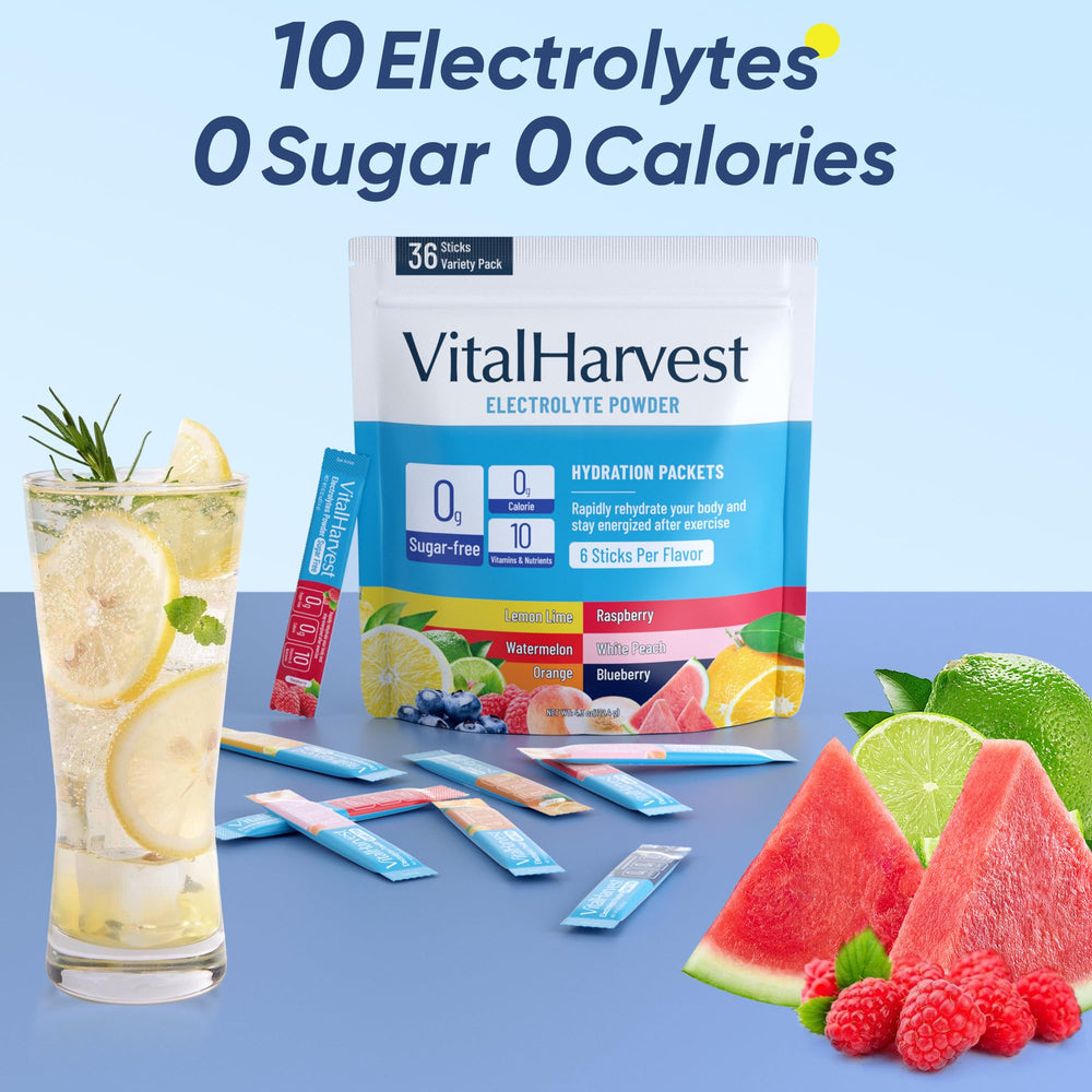 VitalHarvest White Peach 36 Sticks packet light, refreshing hydration
