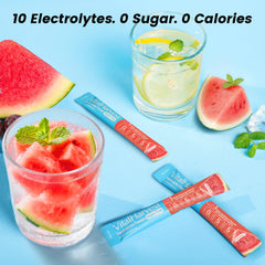 VitalHarvest dissolving packet in glass delivering smooth hydration
