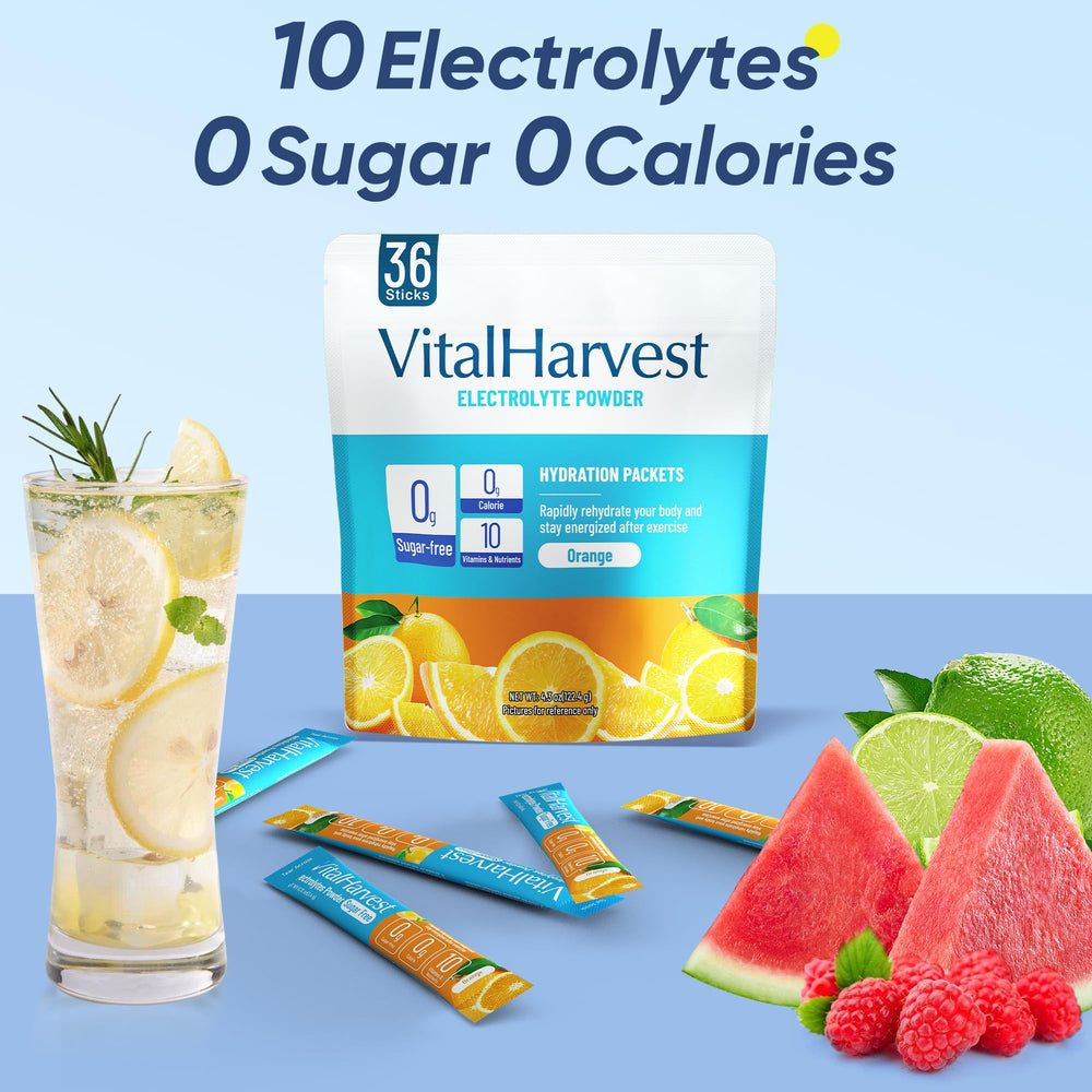 VitalHarvest easy-mix powder packets dissolve quickly in water