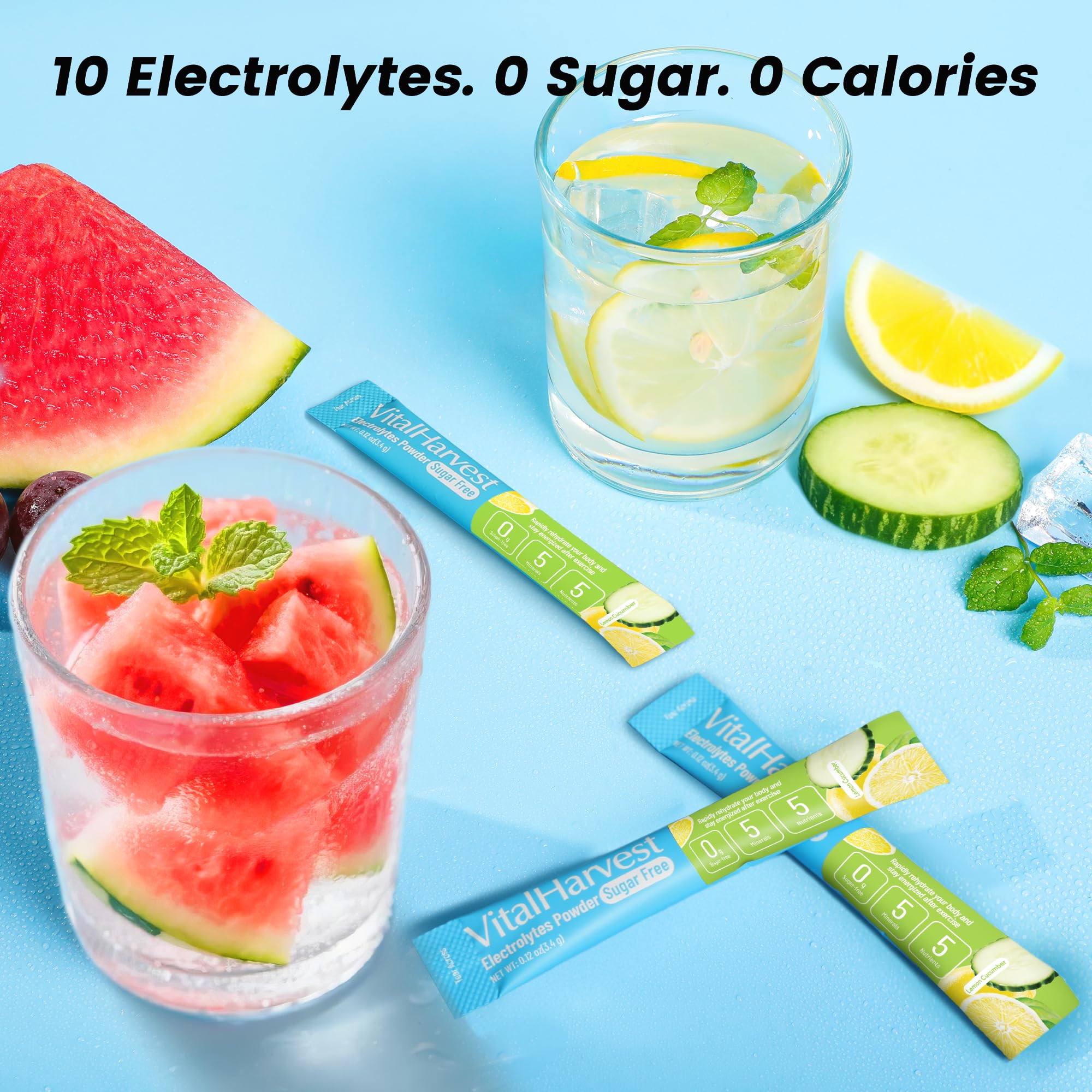 VitalHarvest hydration glass with prepared drink, ideal after workouts.