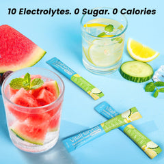 VitalHarvest hydration glass with prepared drink, ideal after workouts.