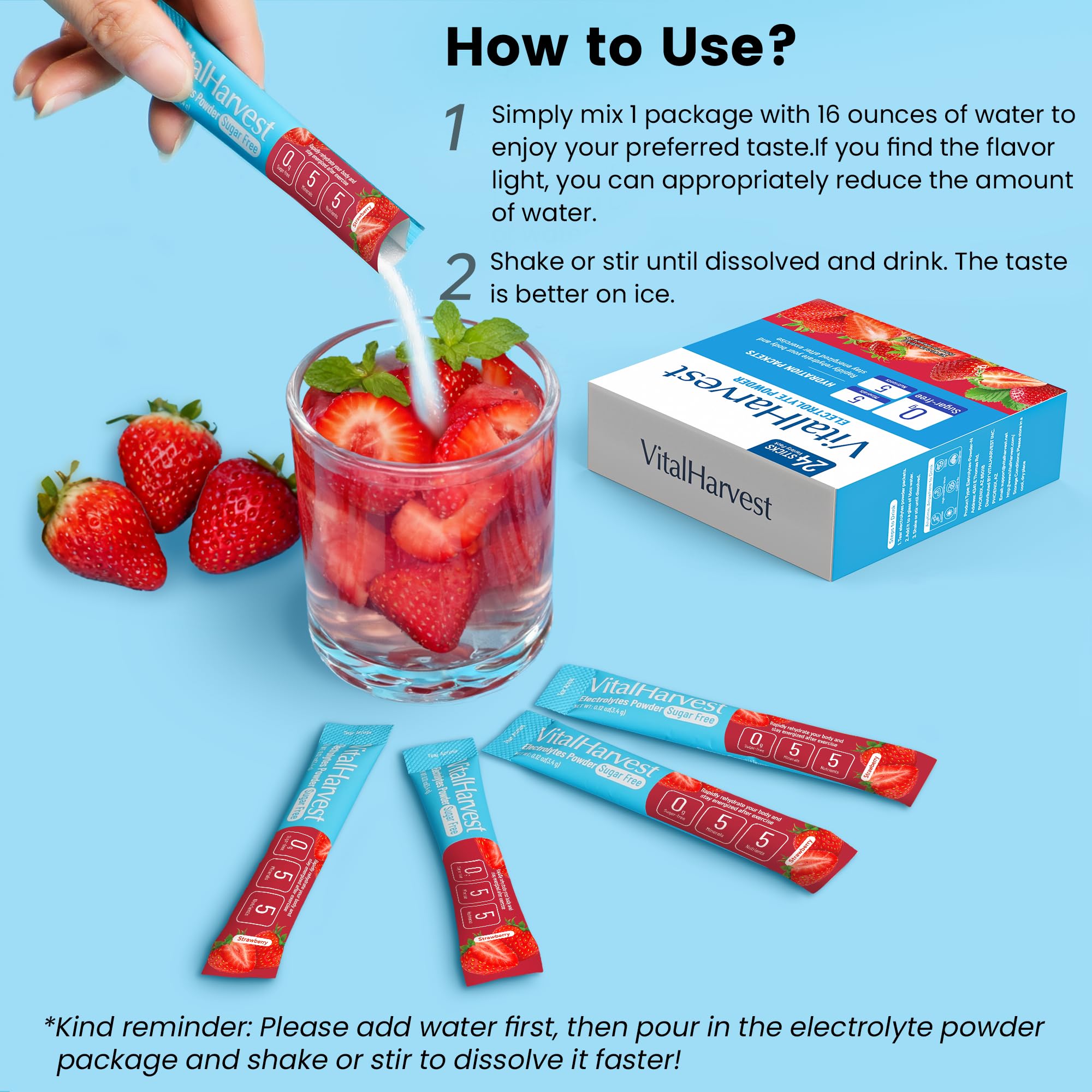 VitalHarvest performance hydration mix with minerals and vitamins
