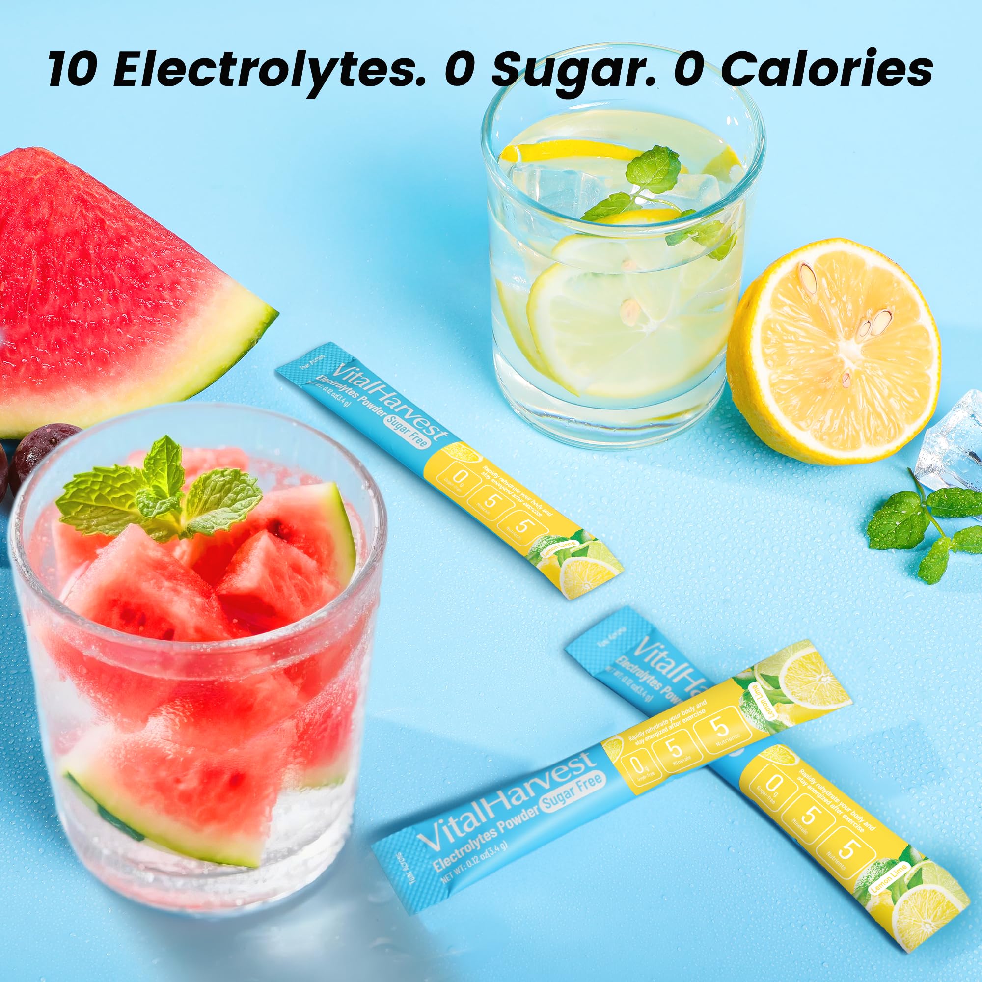 VitalHarvest single-serve packets ideal for travel and on-the-go hydration.