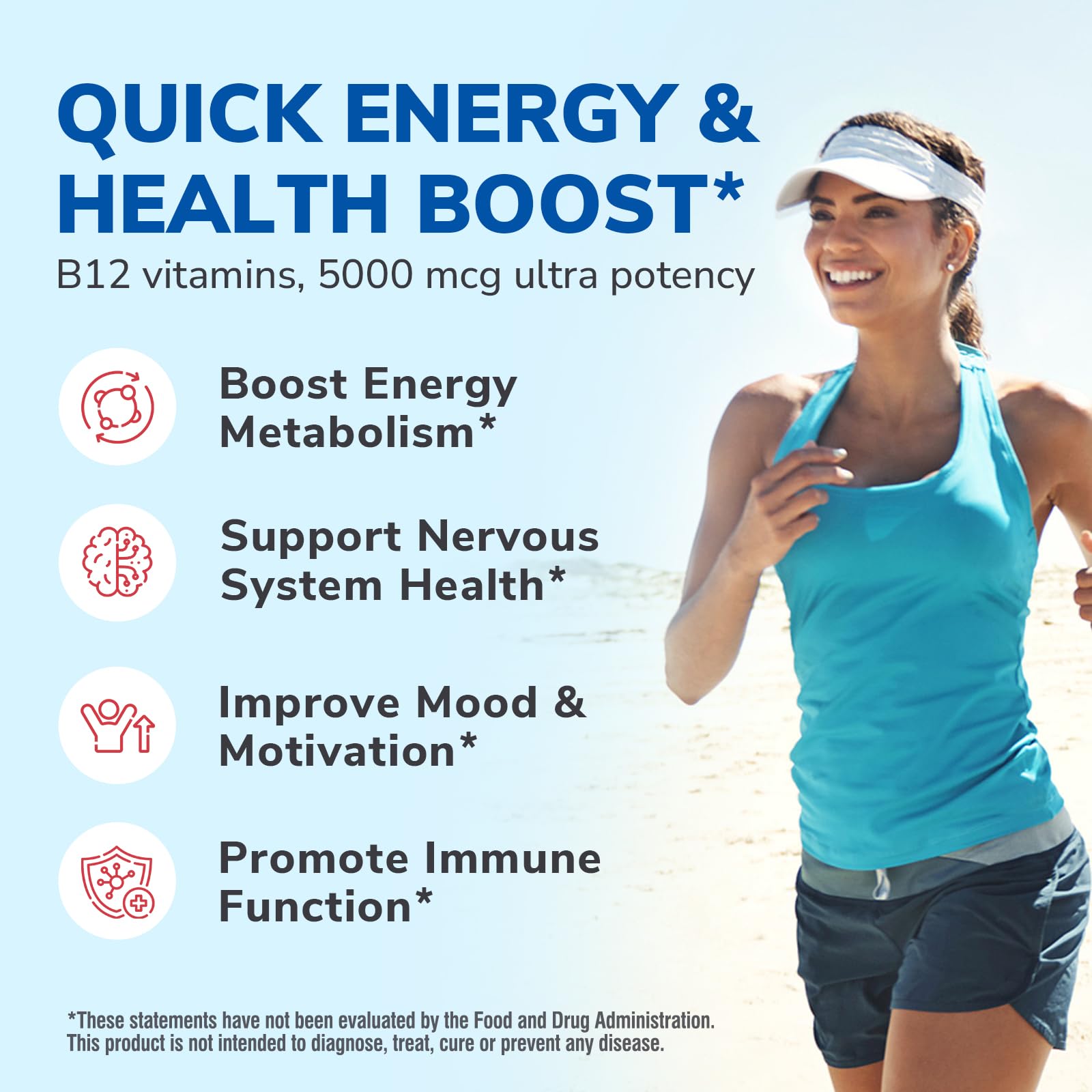 Vitalibre B12 5000 mcg peach flavor delivers quick energy