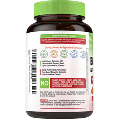 Vitalibre Berberine capsules closeup shows compact, easy-to-swallow capsules