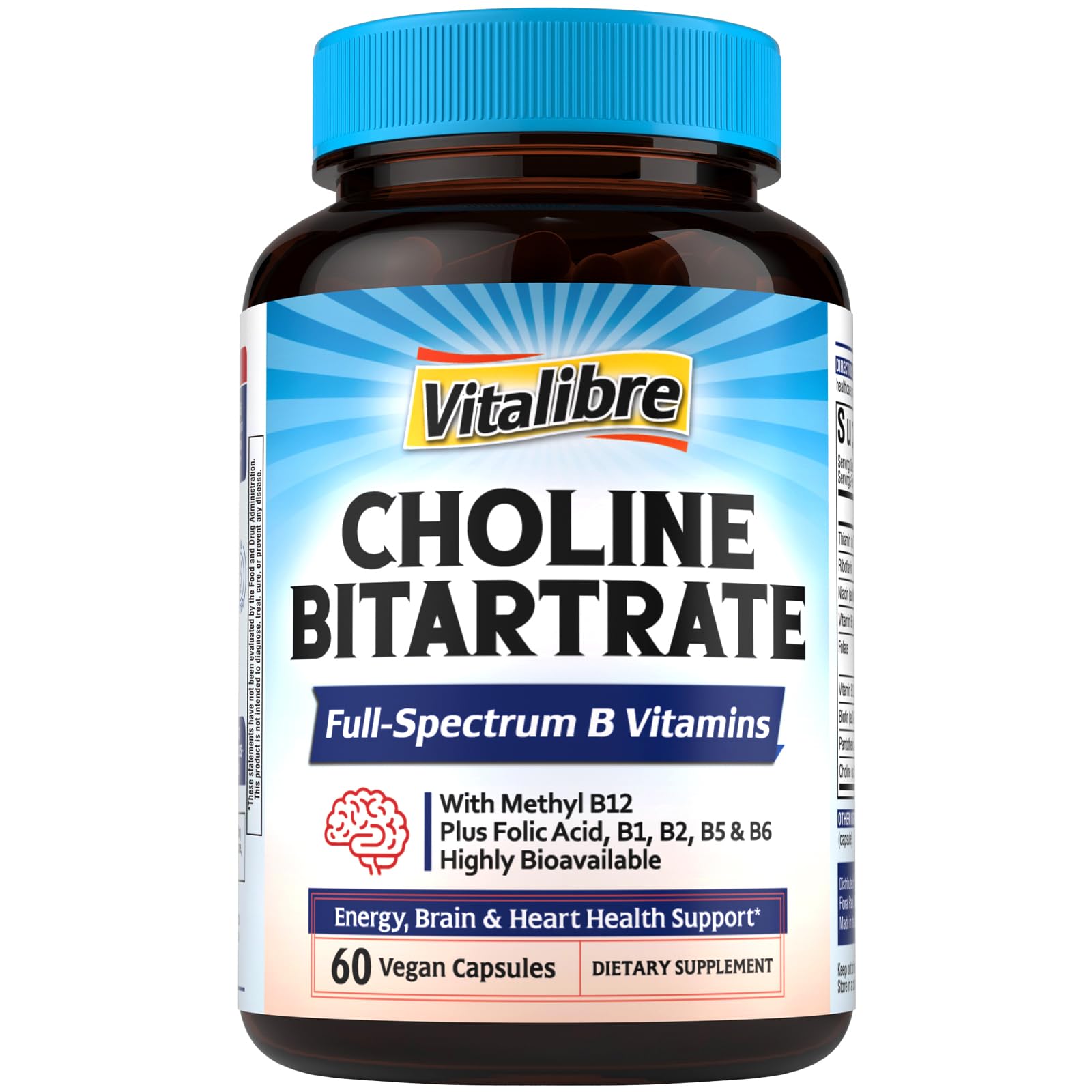 Vitalibre Choline Bitartrate capsule for daily focus support.