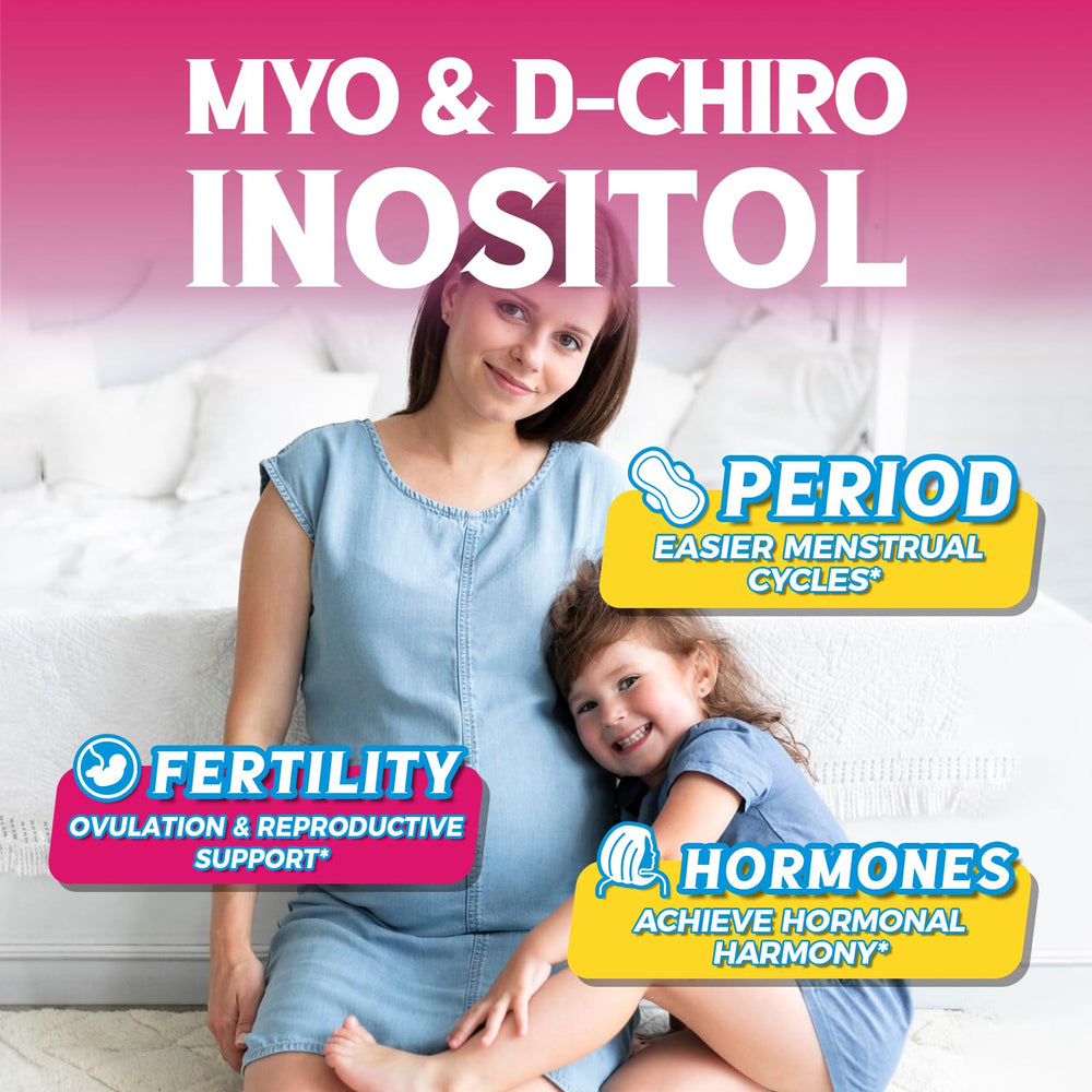 Vitalibre Inositol capsules closeup highlights Myo-Inositol and D-Chiro Inositol ratio benefits.